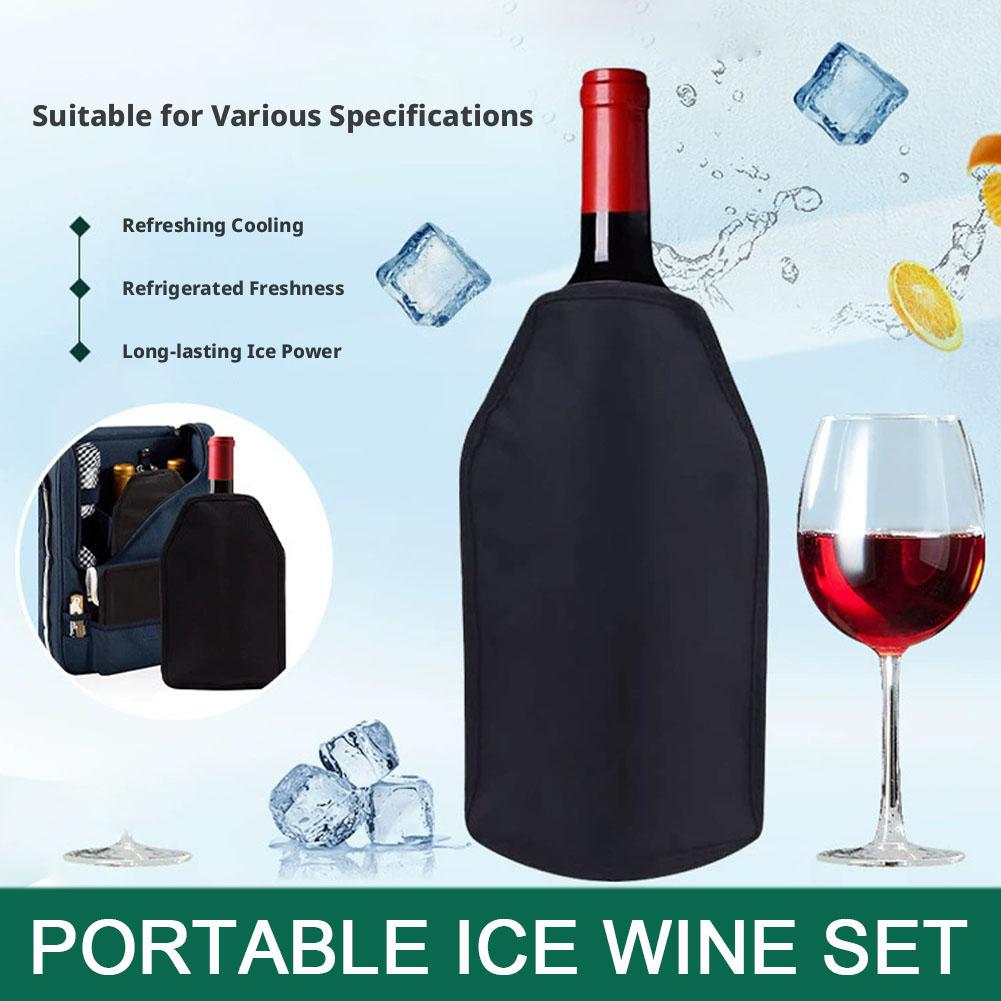 Wine Chiller Sleeve - 再利用可能なワイン冷却スリーブ、ポータブルジェルワインクーラーバッグ、赤/白ワイン用アイスワインチラースリーブ、長時間冷たく保ちます