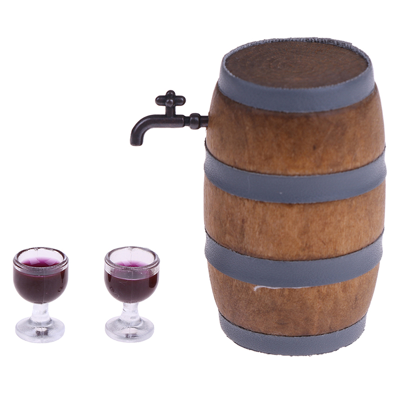 Beer Wine Hobby - ミニ木製赤ワイン樽ミニチュアビール樽ビール樽ビール樽ドールハウス装飾アクセサリー 1:12 スケールドールハウス