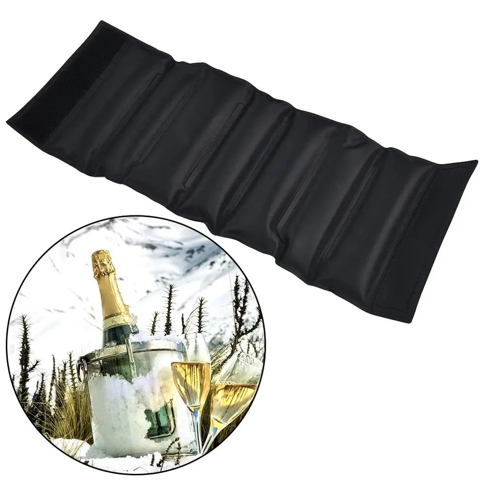 Wine Chiller Sleeve - ワインクーラースリーブ ワインボトルチラー アイスパック 調節可能なボトルラップ 冷却を保つ レッド