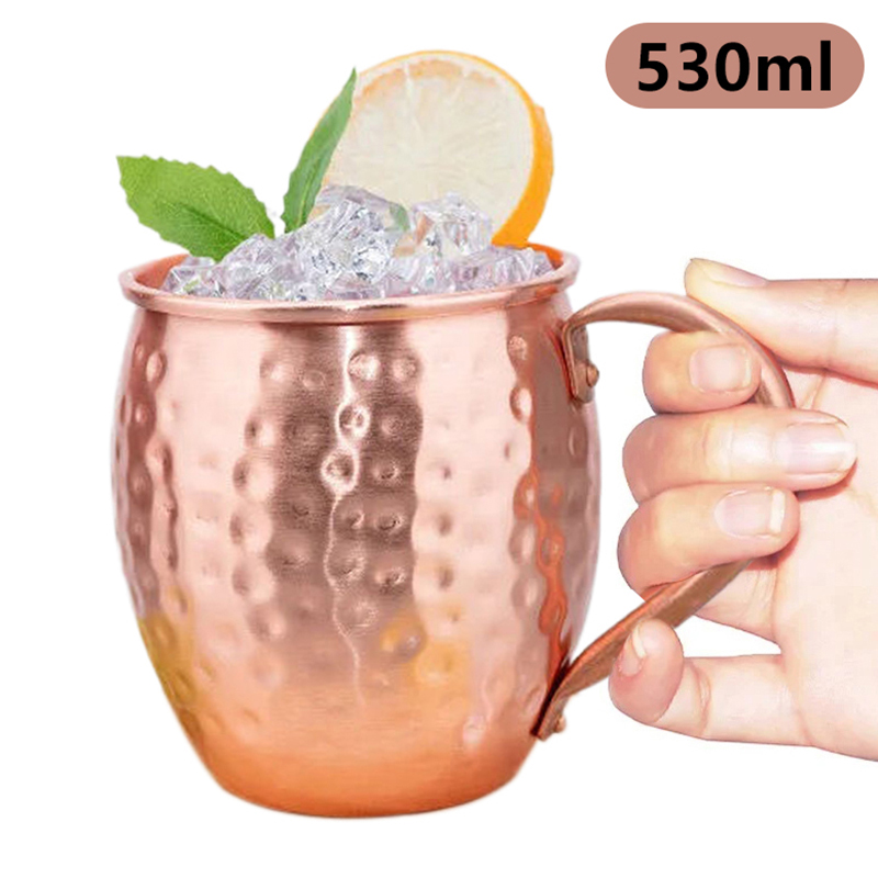 Wine With Beer Cocktail - 【F】530ml 100%銅製 モスクワミュールマグ カクテルワインカップ 槌目銅製ビールマグ コーヒーマグ