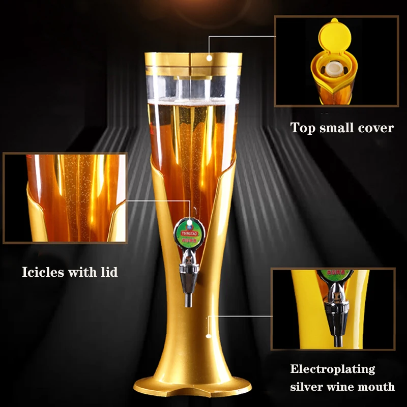 Wine Beer Rack - 220v 電気 3 リットルワインキャノンワインラックビール飲料マシンコールドドリンクマシンジュース容器つららライトパーティー B
