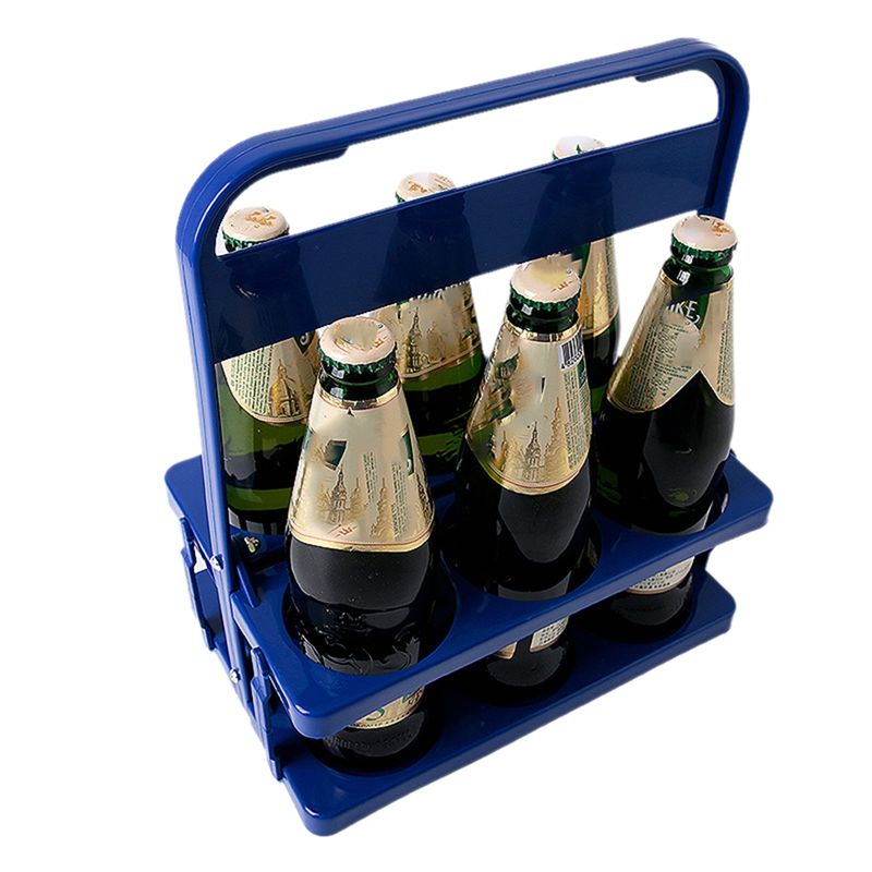 Wine Beer Rack - AT44-6 穴あき折りたたみ式ビールボトルホルダー、ハンドル付きポータブルワイン収納ラック、バードリンクホルダーコンテナ