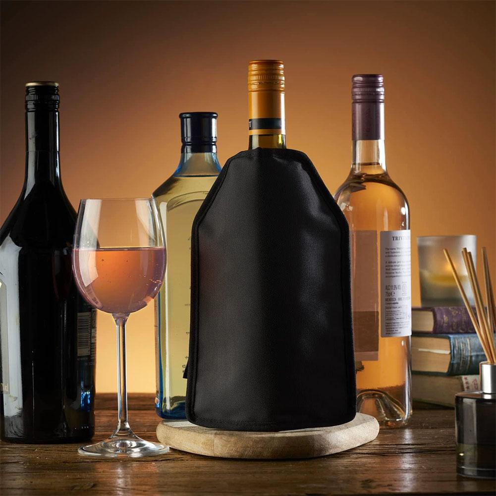 Wine Chiller Sleeve - 保温保冷両用ワインボトルクーラースリーブ、固形冷却ジェル入り、再利用可能な断熱ワインクーラーバッグ（赤ワイン、シャンパン用）