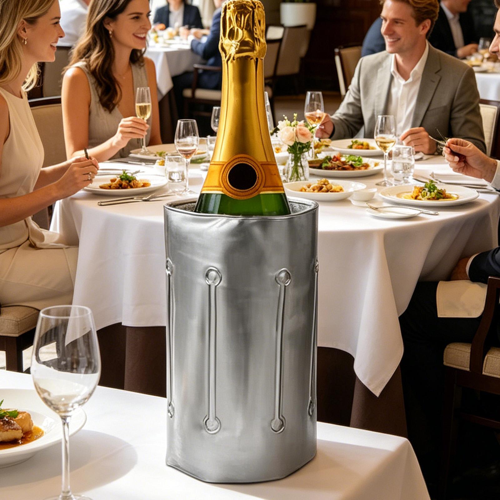 Wine Chiller Sleeve - ワインボトルクーラー 柔軟で再利用可能なポータブル断熱ビールボトルクーラースリーブ 冷たい飲み物用 シャンパン 室内屋外BBQ用