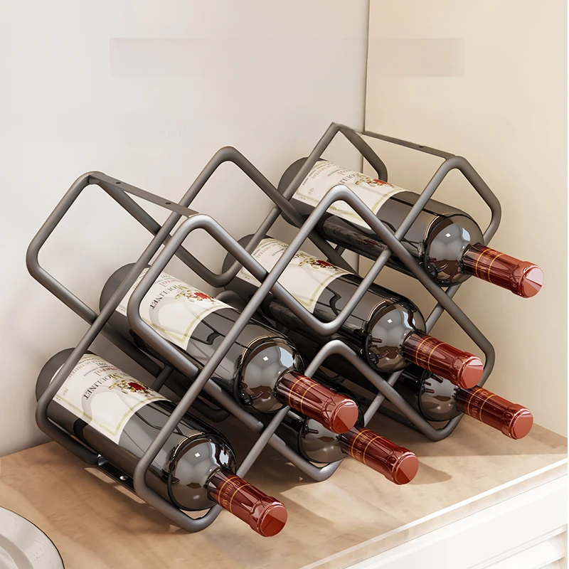 Wine Beer Rack - 金属製六角形ワインラック 5/8グリッド ビール瓶収納 卓上ディスプレイ ホームバー装飾ワインキャビネットオーガナイザー