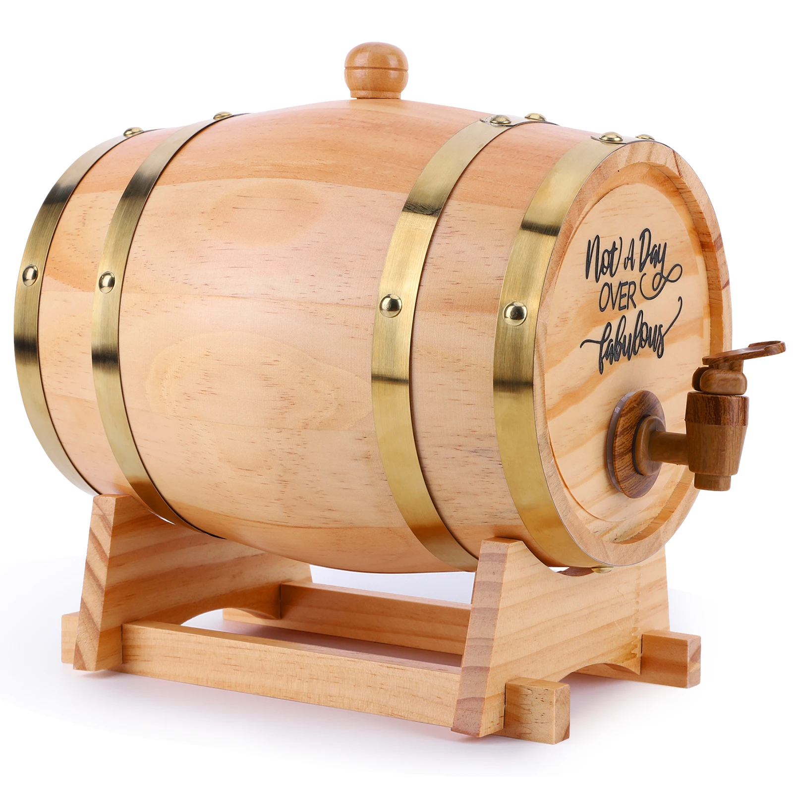 3L木製ウイスキー樽、スタンド、栓、注ぎ口付きワイン樽、ウイ - Wine With Beer Cocktail のレビューと価格