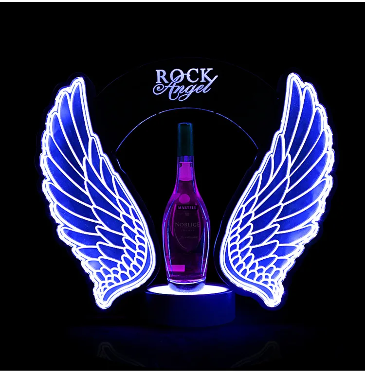 充電式LED点滅エンジェルウィングワインシャンパンボトル装飾 - Wine Beers のレビューと価格