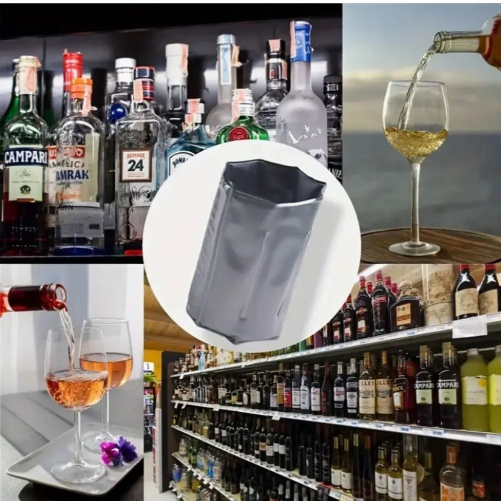 再利用可能なワインクーラーバッグ グレー クイッククーリング - Wine Chiller Sleeve のレビューと価格