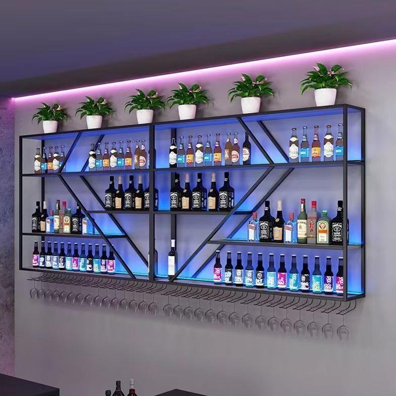 壁掛けワインラック壁発光棚クリエイティブ白酒キャビネットレス - Wine Beer Rack のレビューと価格
