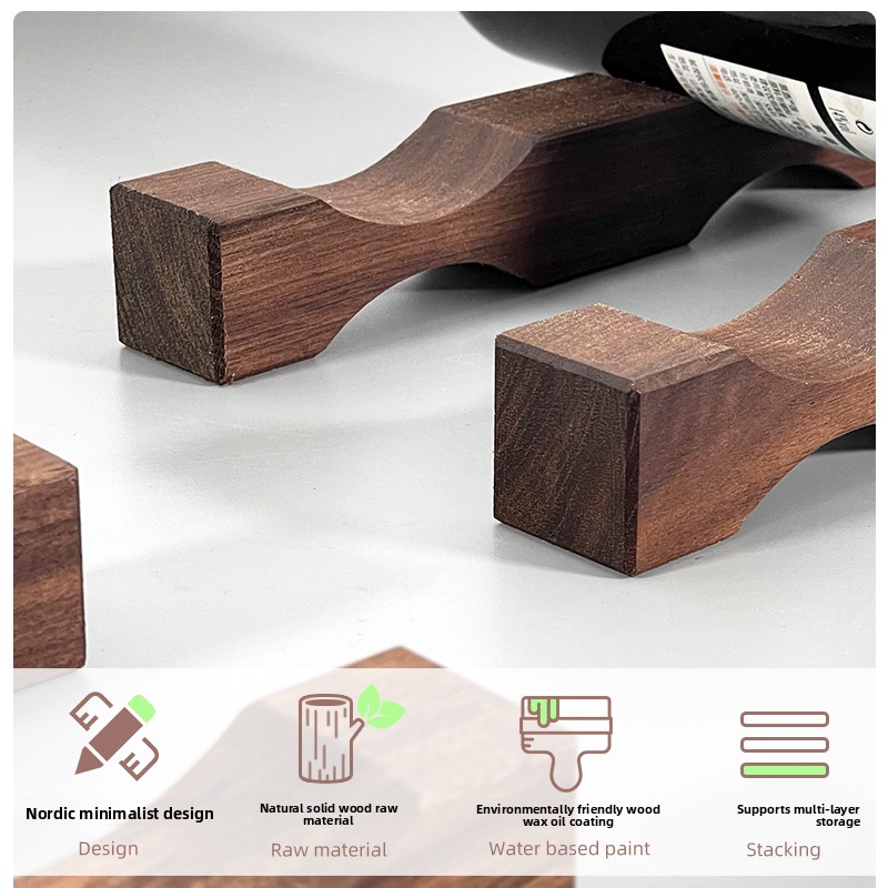 無垢材ワインラック多層ボトルホルダー積み重ね可能なデスクディ - Wine Beer Rack のレビューと価格