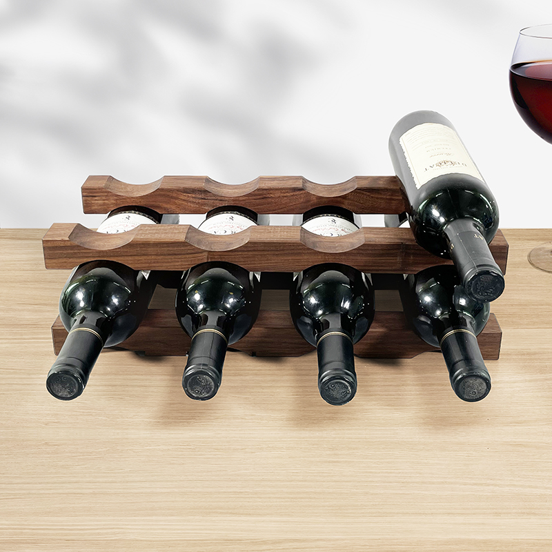 無垢材ワインラック多層ボトルホルダー積み重ね可能なデスクディ - Wine Beer Rack のレビューと価格