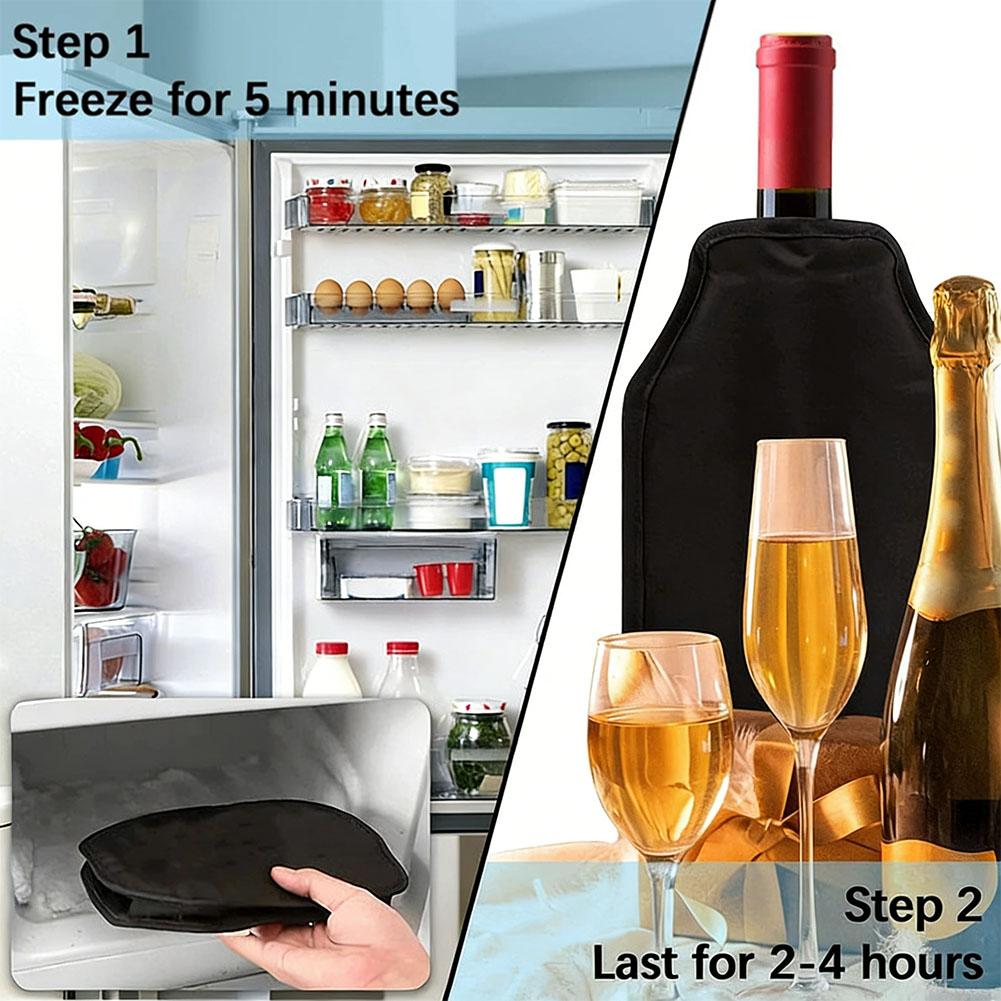 保温保冷両用ワインボトルクーラースリーブ、固形冷却ジェル入り - Wine Chiller Sleeve のレビューと価格
