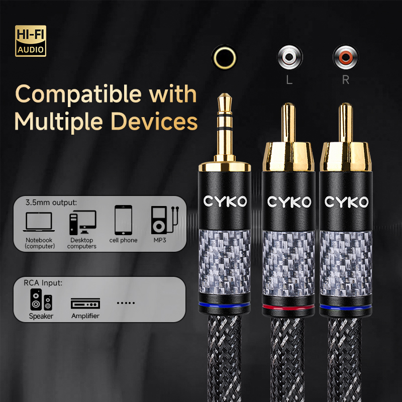 CYKO Hifi 6N OFCオーディオケーブル 3.5m - Wine Xo のレビューと価格