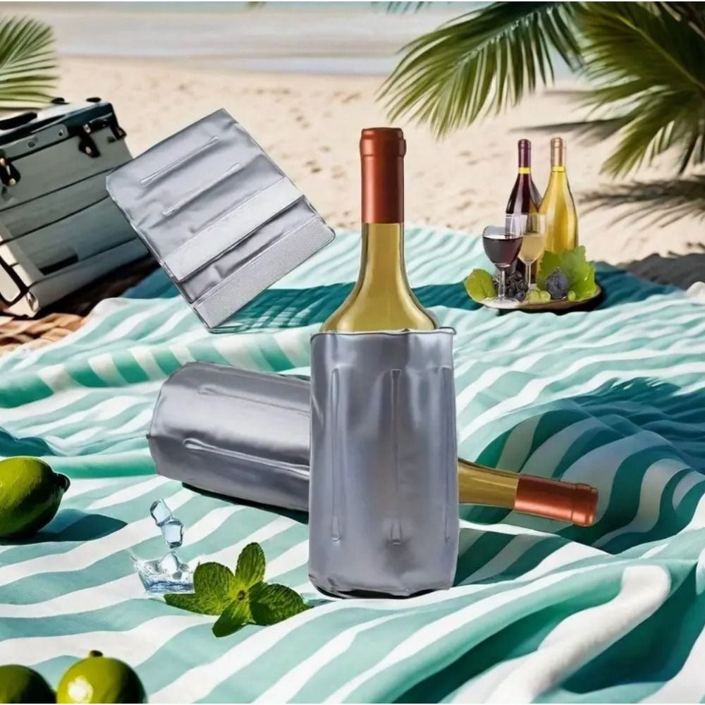 再利用可能なワインクーラーバッグ グレー 急速冷却断熱ワイン - Wine Chiller Sleeve のレビューと価格