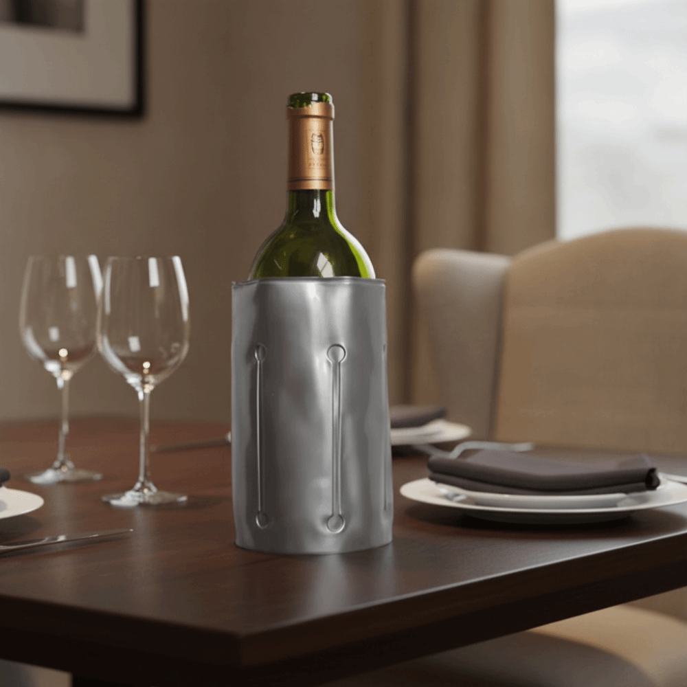 再利用可能なワインクーラーバッグ グレー 急速冷却断熱ワイン - Wine Chiller Sleeve のレビューと価格