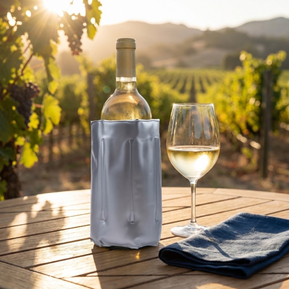 再利用可能なワインクーラーバッグ グレー 急速冷却断熱ワイン - Wine Chiller Sleeve のレビューと価格