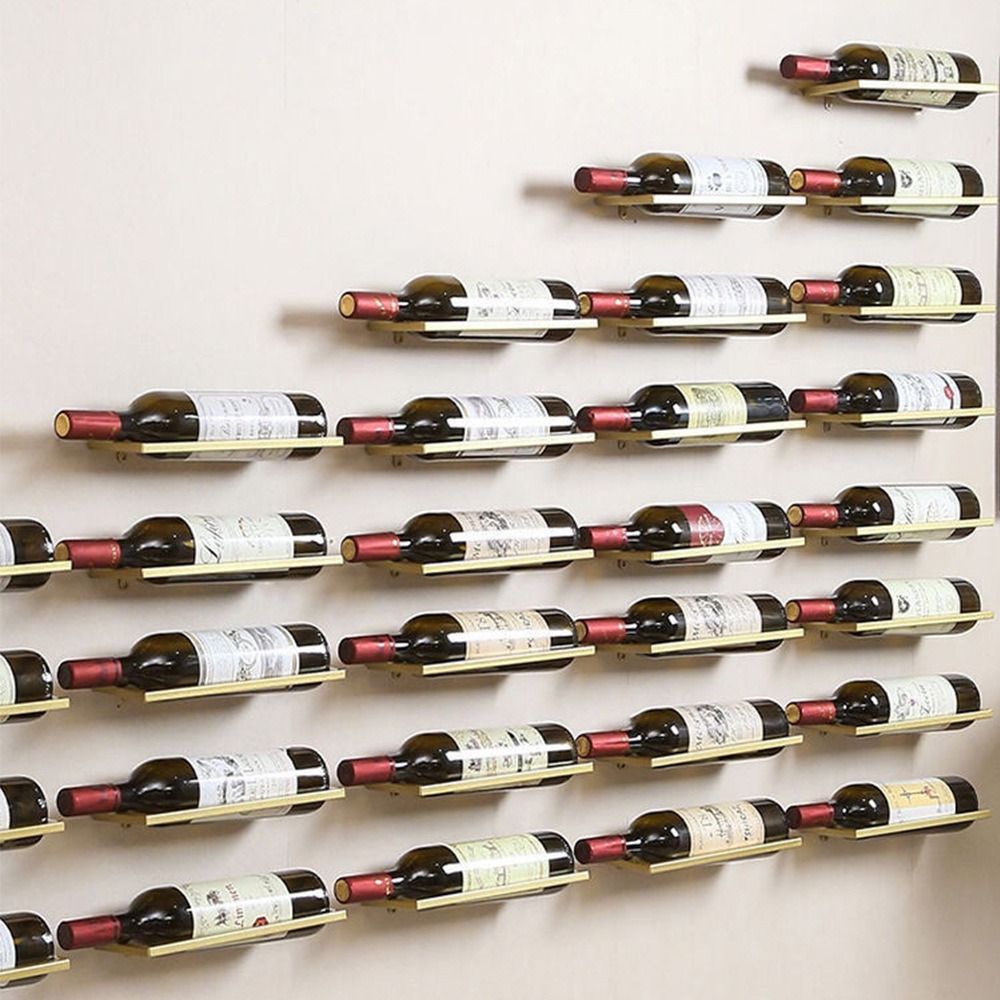 壁掛け式メタルワインラック ブラック/ゴールド ワインボトル - Wine Rack Wall Mount のレビューと価格