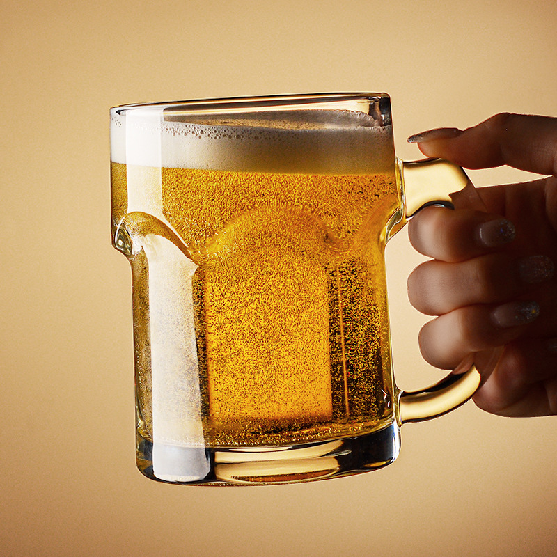 家庭用ビールジョッキ、持ち手付き、クリエイティブなネットレッ - Wine In Beer Glass のレビューと価格
