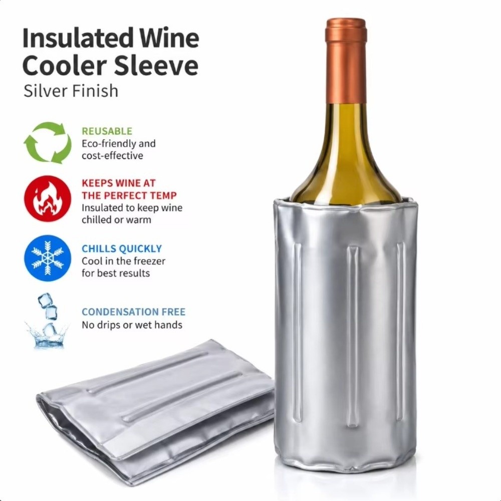 急速冷却33cm×18cmワインクーラーバッグ 再利用可能  - Wine Chiller Sleeve のレビューと価格