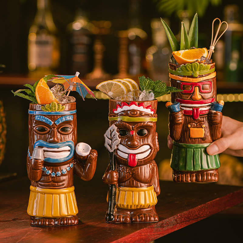 セラミック製ティキマグ、ハワイアン・トロピカル・カクテルカッ - Wine With Beer Cocktail のレビューと価格